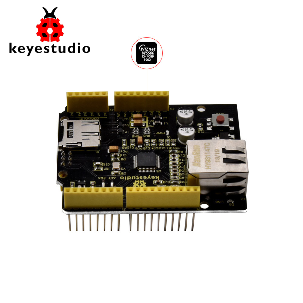 Keyestudio W5500 Ethernet Shie - đánh giá và giá Ethernet Module W5500